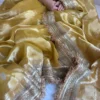 Yellow tissue silk saree 1