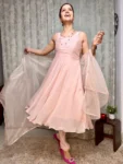 Baby Pink Uppadda Silk Anarkali Suit 1