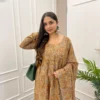 Chanderi Flower Overlapped Print Anarkali Suit 1