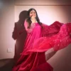 Hot Pink Hand Embroidered Anarkali Suit 1