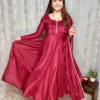 Maroon Uppada Silk Suit 1
