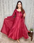 Maroon Uppada Silk Suit 1