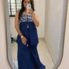 Royal Blue Slit Kurti and Palazzo Set 1