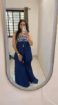 Royal Blue Slit Kurti and Palazzo Set 1