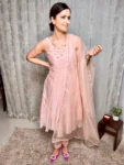 Baby Pink Uppadda Silk Anarkali Suit 4