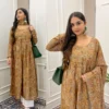Chanderi Flower Overlapped Print Anarkali Suit 2