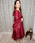 Maroon Uppada Silk Suit 5