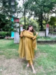 Mehendi Organza Anarkali Suit 4