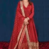 Red uppada silk suit with heavy border 2