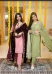 Velvet Suit With Embroidered Duppatta 4