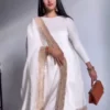 White churidar uppada silk suit 2
