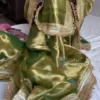 Sage green tissue saree 2