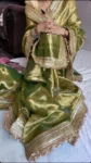 Sage green tissue saree 2