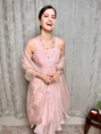 Baby Pink Uppadda Silk Anarkali Suit 5