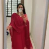 Hot Pink Anarkali Suit With Embroidered Sleeves And Butti work duppatta 2