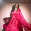 Hot Pink Hand Embroidered Anarkali Suit 2