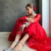 Red Organza Suit – 3 2