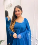 Teal Blue Chiffon Satin Anarkali Suit 6
