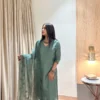 Bottle Green Uppada Silk suit 2