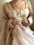 Cream uppada silk suit with gota duppatta 2