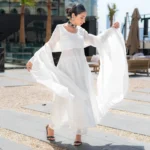 White chanderi anarkali suit price 2