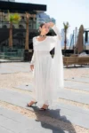 White chanderi anarkali suit price 3