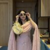 Rose Pink Hand Work Sharara Set With Hand Work Duppatta 2