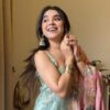 Blue And Bubble Pink Hand Embroidered Sharara Set 1