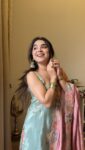 Blue And Bubble Pink Hand Embroidered Sharara Set 1