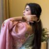 Blue And Bubble Pink Hand Embroidered Sharara Set 2