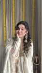 White Mirror Tissue Sharara Set With Heavy Embroidered Duppatta 5