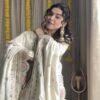 White Mirror Tissue Sharara Set With Heavy Embroidered Duppatta 2