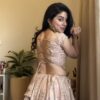 Powder Pink Mirror Work Tissue Lehenga