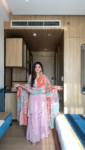 Purple Tissue Sharara Set With Multi Colour Embroidered Dupatta 3
