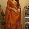 Rust Orange Gajji Silk Lehenga 1