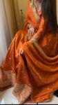 Rust Orange Gajji Silk Lehenga 4