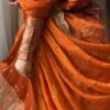 Rust Orange Gajji Silk Lehenga 2