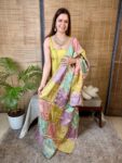 Mustard Yellow Tissue Sharara Set With Multi Colour Dupatta 4