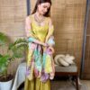 Mustard Yellow Tissue Sharara Set With Multi Colour Dupatta 1