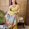Mustard Yellow Tissue Sharara Set With Multi Colour Dupatta 2