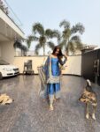 Teal Blue Gajji Silk Sharara Set 4
