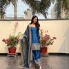 Teal Blue Gajji Silk Sharara Set 2