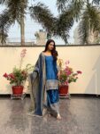 Teal Blue Gajji Silk Sharara Set 2