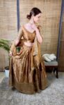 Golden Gajji Silk Lehenga With Tissue Duppatta 4