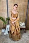Golden Gajji Silk Lehenga With Tissue Duppatta 3
