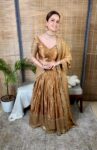 Golden Gajji Silk Lehenga With Tissue Duppatta 1