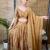 Golden Gajji Silk Lehenga With Tissue Duppatta 2