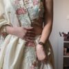 Off White Floral Hand Embroidered Tissue Lehenga 1