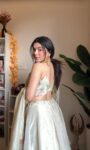Off White Floral Hand Embroidered Tissue Lehenga 3
