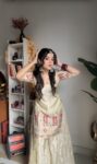 Tissue Heavy Work Off White Sharara Set 6